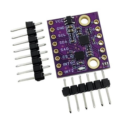 Compact 6DOF Gyroscope And Accelerometer Sensor Module With Multiple Protocols For Embedded Navigation In Tight Spaces Built For Robotics Autonomous Systems And Device Makers Needing Durable Drop In Multi Function Sensing Supports I2C SPI UART CAN board with headers
