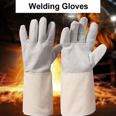 Heavy Duty Welding Gloves For MIG And Stick Welding, Built To Take The Heat, 13.8 Inch Gauntlet Cuff For Full Hand And Forearm Protection