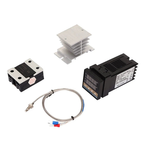 Self Tuning PID Temperature Controller With Stainless Steel Probe And Microprocessor Power Supply For Food Processing Poultry Chemical And Industrial Plants 40A Pro Grade with probe and heatsink