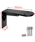 Heavy Duty L Brackets For Walls Rock Solid Wrought Iron Shelf Supports With Screws, 55cm matte black bracket with included screws.