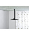 Slick Matte Black 8 Inch Ceiling Mounted Shower Arm With Flange For Rain Shower Head, 304 Stainless Steel Construction