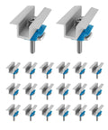 20 Pack Solar Panel Clamps For Unistrut Rails And Wide PV Mounts, Mid Mount Bracket With Bolt Nuts, Aluminum Hardware