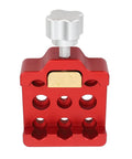 Red aluminum Dovetail Saddle Clamp Mount Base For Telescopes And Cameras With Dual Locking Knobs, top view
