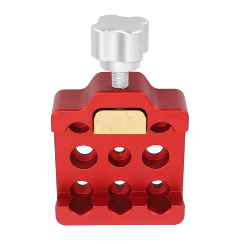 Red aluminum Dovetail Saddle Clamp Mount Base For Telescopes And Cameras With Dual Locking Knobs, top view