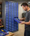 100 Drawer Nuts And Bolts Organizer Cabinet With 26 Inch By 9 Inch By 46 Inch Storage Pro Grade Heavy Duty Tall Parts Cabinet for tools and hardware.