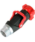 Deluxe One Way Hose Shutoff Connector Fits Standard Garden Hoses With Metal And Plastic Construction No Leak Valves For High Flow Water And Easy On Off For Landscaping And Outdoor Use, angled view
