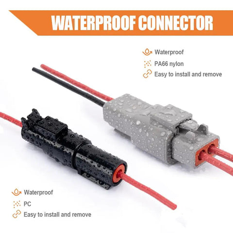 Deutsch DTP And DTHD Connector Kit with waterproof connectors and red-black wires, PA66 nylon material for automotive use
