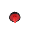 Pressure Compensating Dripper One Half GPH For Drip Irrigation, 50-Pack Red And Black, Ideal For Shrubs And Trees, top view