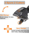 Highlighted features of Two Pack Forstner Drill Bits Three Quarter Inch 19mm Diameter Tungsten Carbide, showing spurs and cutting design.