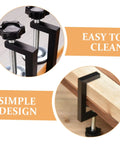 Rattan Furniture Clamp 2 Pack For Patio And Sectional Sofas, showing easy install metal sofa clips on wood surface.
