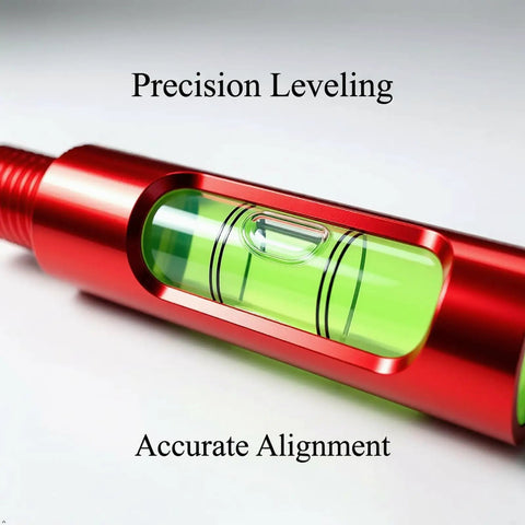 Pro Grade Archery Bow Leveler Tool in lightweight red aluminum with bubble vial for accurate sight alignment and tuning