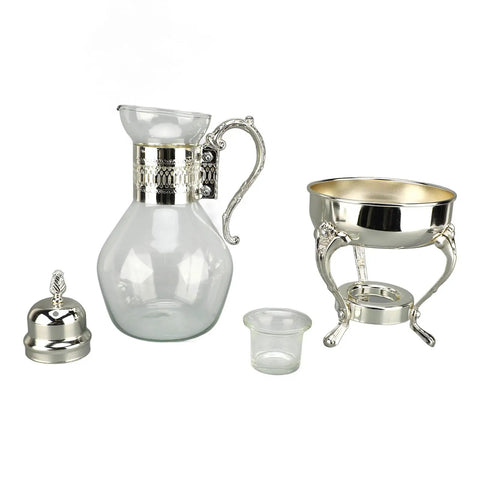 Glass Teapot With Warmer 50 Oz Vintage Espresso Kettle Heats Up Coffee Pot With Handle Heat Resistant Turkish Coffee Pitcher Teapot