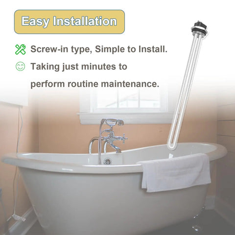 Water Heater Element Replacement 4500W 240V Screw In For Electric Water Heaters 2 Pack With Gasket, Easy Install in Bathroom