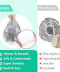 Beefy Thick Clear Disposable Shower Caps 30 Pack For Women 17.3 Inch Waterproof Hair Caps vs. thin brands