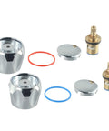 Shower Knob Replacement Kit 1/2 Inch Faucet Handle Handwheel, 4 Piece Quick Install Conversion Set, components displayed
