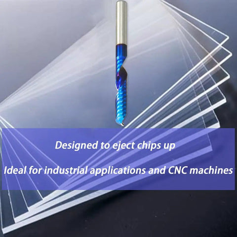 Beast Upcut Solid Carbide CNC End Mill Quarter Inch Diameter Extra Long Three Inch Overall Length Pro Grade over acrylic sheets