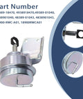 Turbo wastegate vacuum actuator front view; metallic silver with mounting bracket and hose port