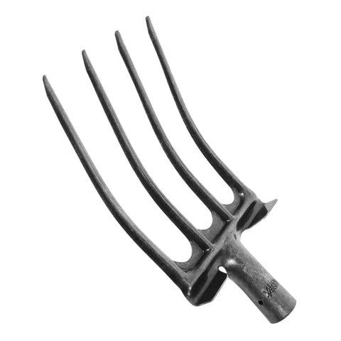 Heavy Duty Steel Four Prong Pitch Fork For Digging And Loosening Soil Manure Rake With Easy Attach To Handle Not Included Durable Replacement Farm Tool