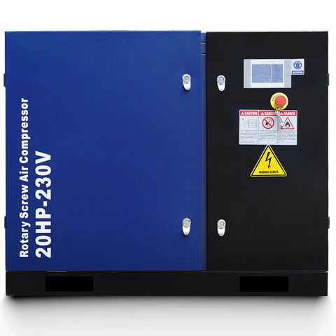 GinGine 20 HP Rotary Screw Air Compressor Delivers A Solid 74 CFM At 125 PSI Powering Manufacturing Plants And Repair Shops With Reliable Continuous Duty Performance For Heavy Duty Industrial Applications