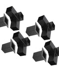 Heavy Duty Black Powder Coated Steel Construction Brackets 8 Pack Rustproof Corner Supports For Outdoor Deck Fence Shed Diy Projects Built Like A Tank And Weather Resistant, showing multiple angles of corner brackets.