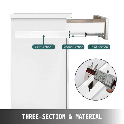 Heavy Duty 22 Inch Drawer Slides 500 Lb Full Extension Side Mount Ball Bearing Rails With Dual Lock for industrial cabinets