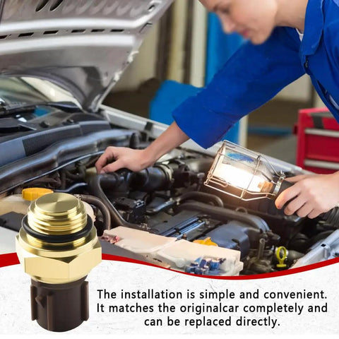 Keep Your Daily Driver From Getting Fried With This Bolt On Radiator Coolant Fan Switch And Engine Temp Sensor Replaces Oem 37760P00003 Fits Most Rides Smoothly, gold coolant fan switch in engine bay.