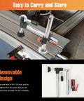 Dead Legit Sliding Table Saw Clamp And Presser Featuring Rugged Cast Iron Build With Comfy Anti Slip Grip For Precision Woodworking, easily removable design.