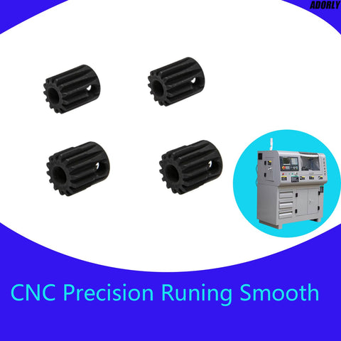 RC Pinion Gear Set 0.5M 2mm Shaft 13T 14T 15T 16T with CNC machine background