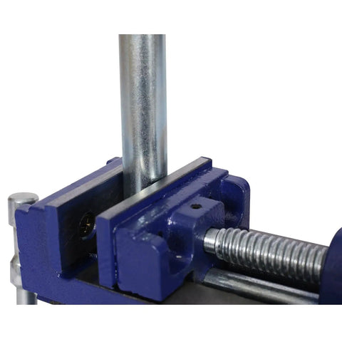 Close-up of Heavy Duty Cross Slide Vise Tough As Nails Drill Press To Milling Machine Upgrade Kit with serrated jaws.
