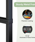 Dope 36-Inch By 84-Inch Frosted Glass Barn Door With Six-Feet Top Mounted Hardware Kit, black carbon steel frame detail