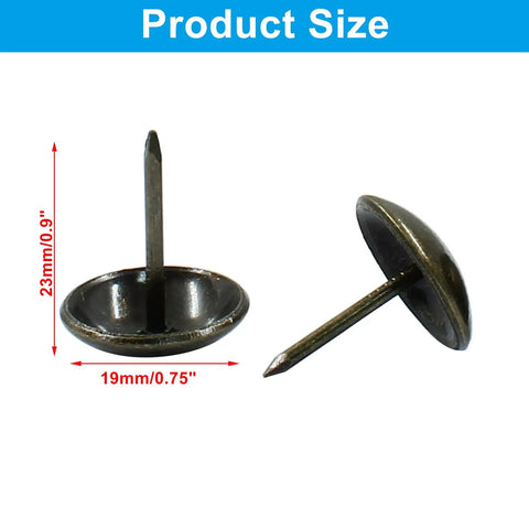 Top Shelf Bronze Upholstery Tacks 3/4 Inch Metal Furniture Pins For Chair Repair And Sofa Restoration Vintage Kicker Hardware size 23mm cap