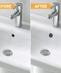 Before and after using 85 Pieces Silicone Rubber Plugs Set In 9 Sizes Black Round Hole Stoppers Waterproof Sealing Plugs for sink