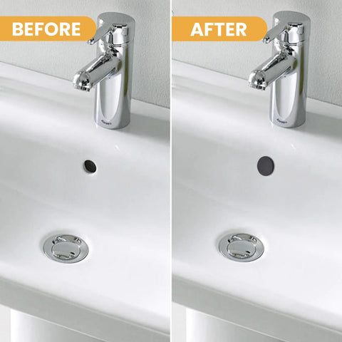 Before and after using 85 Pieces Silicone Rubber Plugs Set In 9 Sizes Black Round Hole Stoppers Waterproof Sealing Plugs for sink