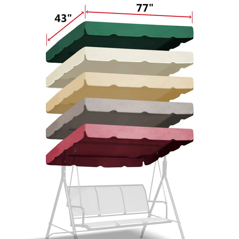 77x43 Swing Canopy Replacement Cover Burgundy Garden Patio Outdoor Top For Porch Swing With Scalloped Edge 5.5 Inch High