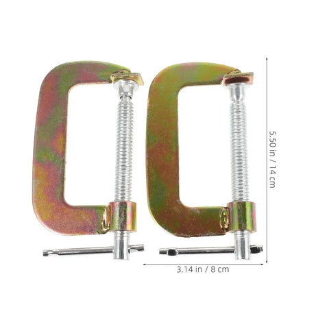 Two Pack Heavy Duty 3 Inch Woodworking G Clamps Table Mount Desktop Clamps For Woodworking And Furniture Assembly Secure Hold Cabinet Making DIY Projects Sturdy Metal Clamp Set