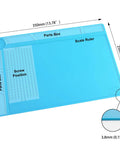 Pro Grade Silicone Soldering Repair Mat For Electronics And DIY Projects, Heat Resistant Work Surface Up To 932 F, 13.7 By 9.8 Inches Blue