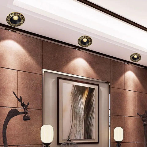 Adjustable Led Recessed Ceiling Light With Rock Solid Forged Brass Trim And Hella Bright 6000K Daylight Beam for home interior above wall artwork.