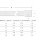 Diagram showing dimensions of a Three Eighths Inch Drive Three Inch Impact Extension Bar for impact drivers.