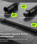 1/2 Inch Flexible Shaft Extension Tool For Tight Spaces, Handy Torque Socket Extender And Portable Hand Drive Kit, 2 Pack.