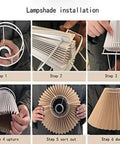 Lamp installation steps for Pleated Ceramic Table Lamp With Tricolor Led Bulb For Living Room Decor, Cute Modern Beside Lamp