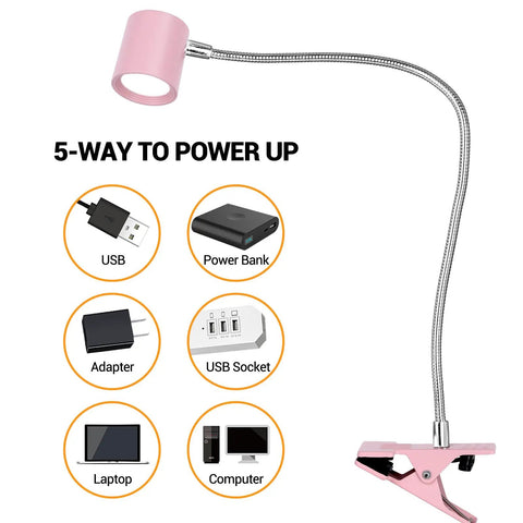 Clip On Reading Light With Memory Function 3 Color Temperatures And 10 Brightness Levels 360 Degree Gooseneck Desk Lamp For Bedside Reading Eye Caring Book Light For Books In Bed Clamp Light For Headboard