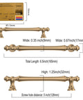Champagne Bronze Cabinet Pulls Set 5 Inch 128mm Hole Center 10 Pack Kitchen Cabinet Hardware Handles dimensions and size chart