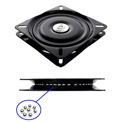 6 Inch Beefy Heavy Duty Swivel Plate With Solid Ball Bearing Ring And Full Ball Design for ultra smooth 360 degree rotation