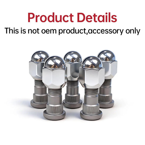 Subaru M12 Wheel Lug Studs And Lug Nuts Kit 5 Pack shown with silver finish