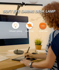 Woman using a tablet under Ultra Bright LED Desk Lamp With Dual Heads, 3 Color Modes, 10 Brightness Levels, 24W Eye Protection Swing Arm.