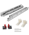Heavy Duty 21 Inch Undermount Drawer Slides With Soft Close Full Extension Cabinet Hardware set including rails and installation accessories.