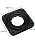 Kick Off Your Next Custom Build With This Pack Of Four 3 Inch Square Turntable Bases Delivering Smooth Swivel Bearing Plates For Heavy Duty Furniture Assembly Solid Black Steel Base. 2.8 inch square black swivel plate.