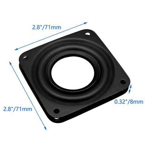 Kick Off Your Next Custom Build With This Pack Of Four 3 Inch Square Turntable Bases Delivering Smooth Swivel Bearing Plates For Heavy Duty Furniture Assembly Solid Black Steel Base. 2.8 inch square black swivel plate.
