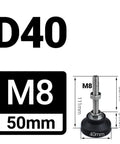Adjustable Leveling Feet For Furniture, 40mm Diameter, Thread M5 To M12, 30 To 150mm Length, Nylon And Stainless Steel Built Tough, Easy Install In Pre Threaded Sockets, Anti Slip Cushion Base For Rock Solid Stability, Multiple Size Options, M8 50mm