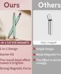 Comparison of 4 Piece Cat Eye Nail Magnet Set Green Dual Ended Magnetic Tools with single design magnet